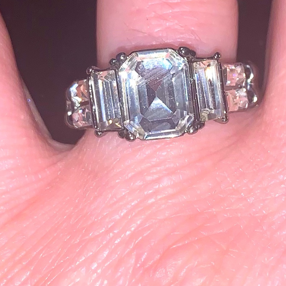 Diamond fashion ring stretch backing one size  B4 of any of my jewelry G1 free